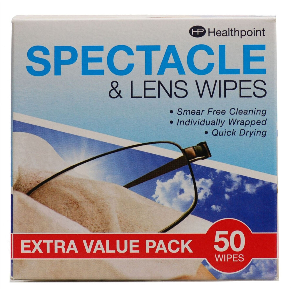 Healthpoint Spectacle Wipes Extra Value 6 Packs = 300 Wipes