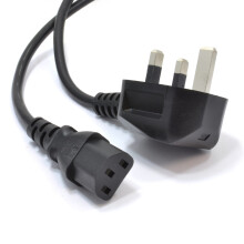 Power Cord UK Plug to IEC Cable (PC Mains Lead) C13 6m