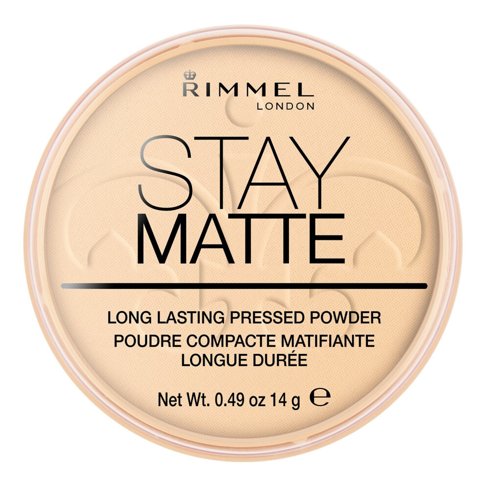 Rimmel London Stay Matte Pressed Powder, 001 Transparent, 14 g