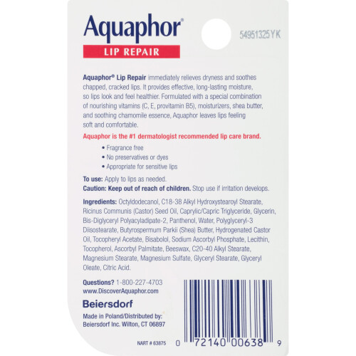 Aquaphor Aquaphor Lip Repair .35 Fluid Ounce Carded Pack 1
