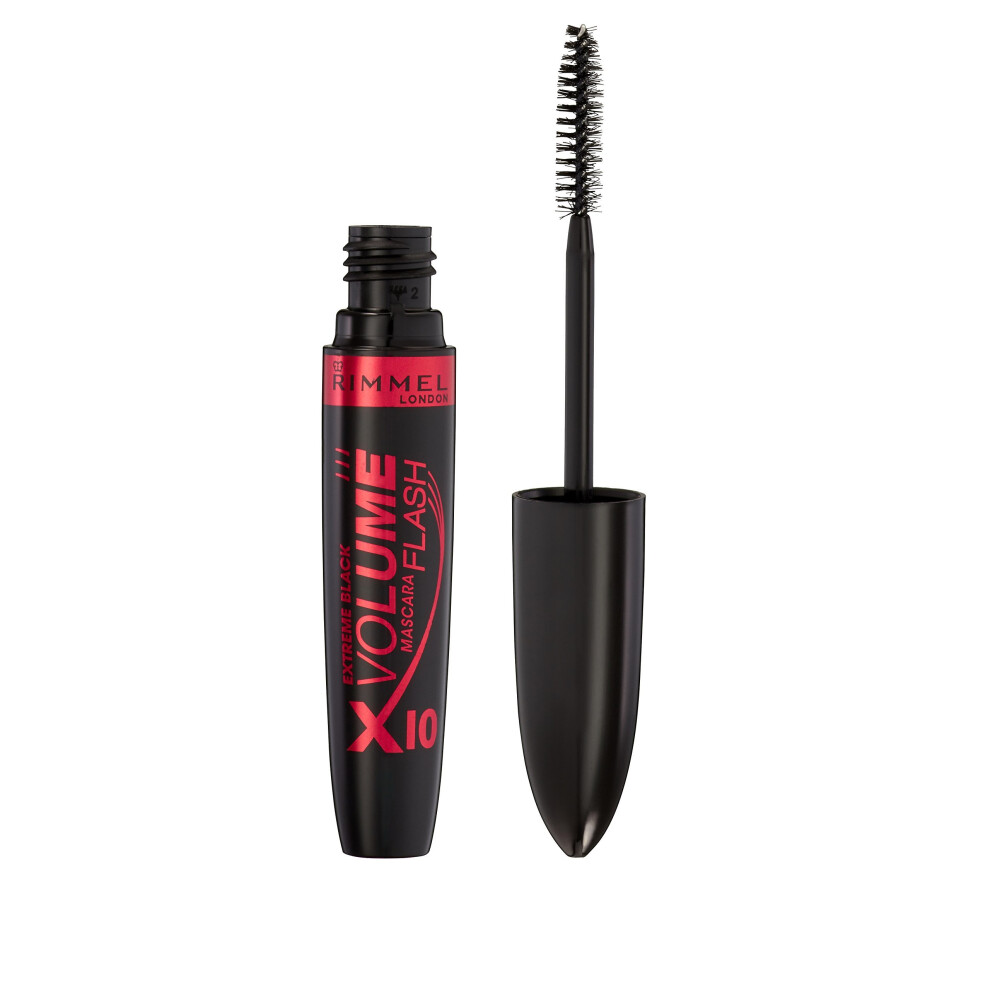 RIMMEL LONDON MAKEUP EXTREME VOLUME BLACK MASCARA FLASH X10