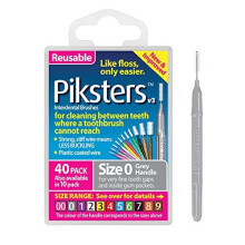 Piksters 0.35 mm Size 0 Silver/Grey Interdental Brush - Pack of 40