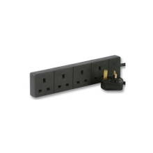 pro-elec 5 m 4 Gang Power Strip Extension Cord Mains Plug - Black