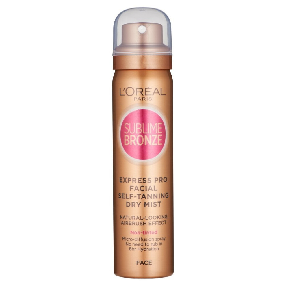 L'OrÃ©al Sublime Bronze Self Tan Express Mist Spray Face, 75ml