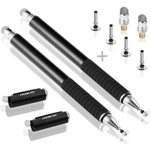 MEKO 2Pack Stylus Pen 2-in-1 Precision Disc Styli Touch Screen Pen with 6 x Replacement Tips for iPads, Tablets, iPhones, Smartphones, Samsung...