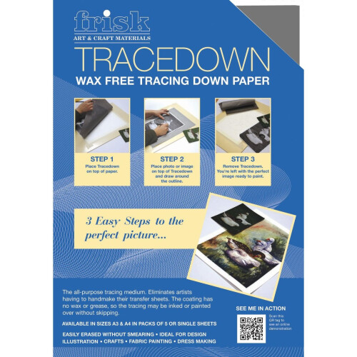 Frisk Tracedown A4, Pack of 5, Graphite