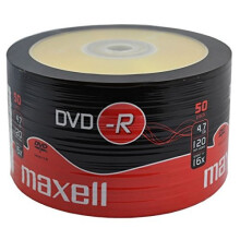 Maxell 504892 DVD-R 4.7 GB 16X 120 Min Video - Matt Silver (50 Disk Pack - Shrink Wrapped)