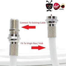 10M White Virgin Media Sky TV Broadband Extension Coax Cable For Tivo & Superhub (10M, WHITE)