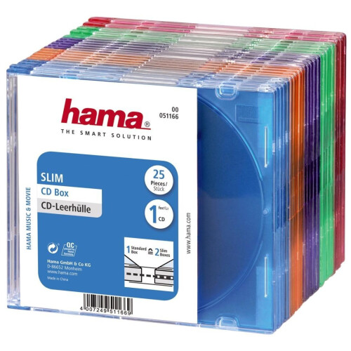 Hama HAMA 00051166 CD-Hülle "Slim" - 25er Pack - Farbenmix