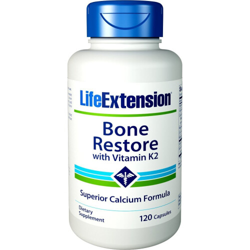 Life Extension, Bone Restore, Complément de Calcium avec Vitamine K2, 120 gélules