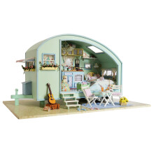 DIY Wooden Dolls House Handcraft Miniature Kit-Caravan Model & Furniture