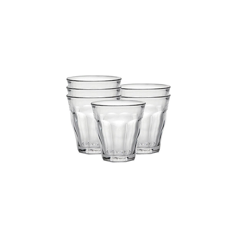 Duralex Picardie Water Glass 130Ml, Without Filling Mark, 6 Glasses