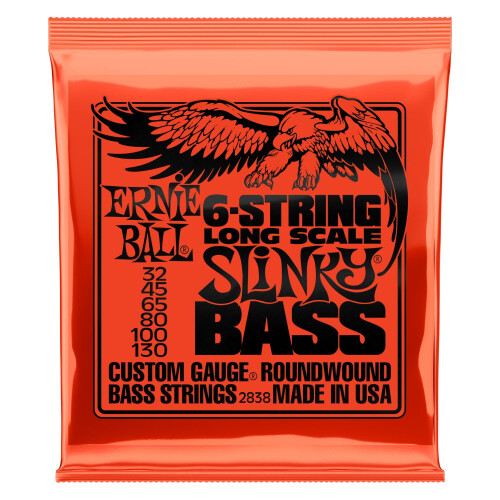 Ernie Ball 6-String Slinky Nickel Wound Bass Set, .032 - .130