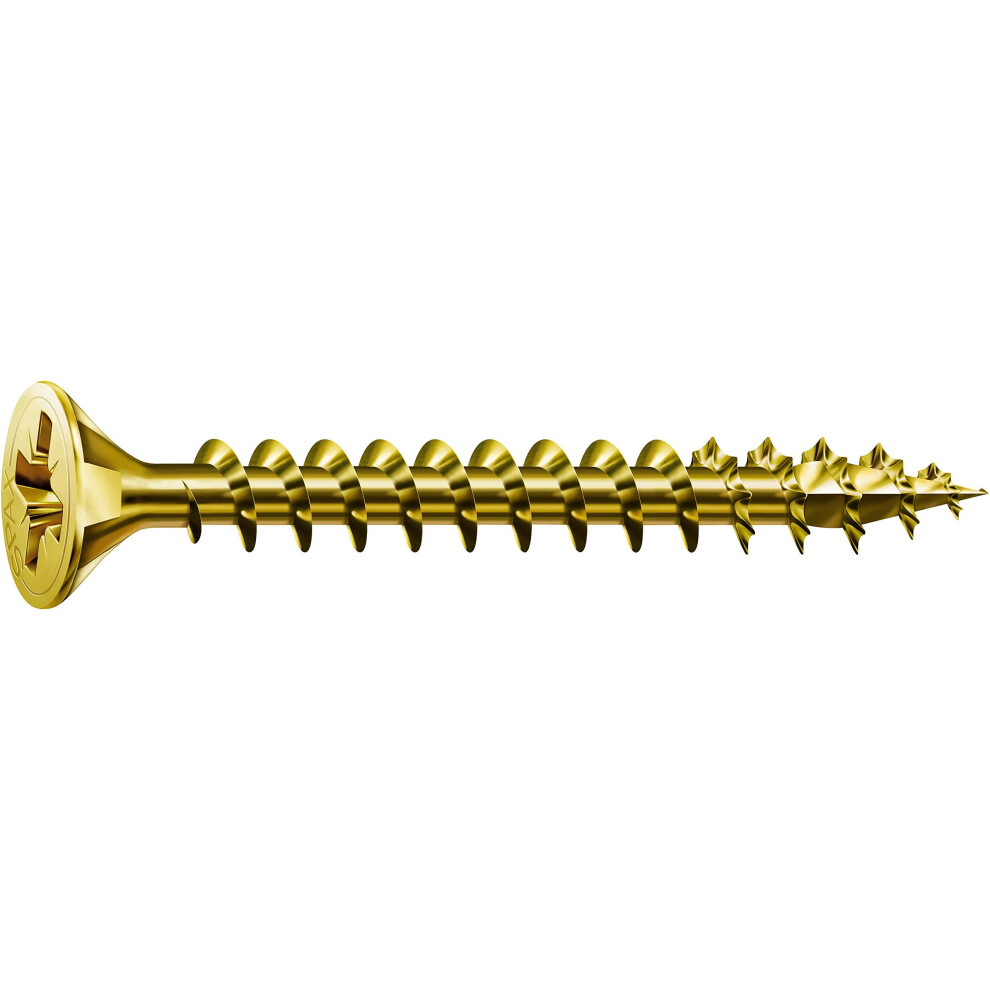 Spax Screws Countersunk Z - galvanised zink plated yellow chromed, steel, 0.14" x 1.38