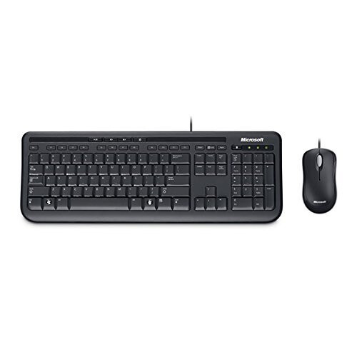 Microsoft Microsoft Wired Desktop 600 Keyboard and Mouse Set, UK Layout - Black