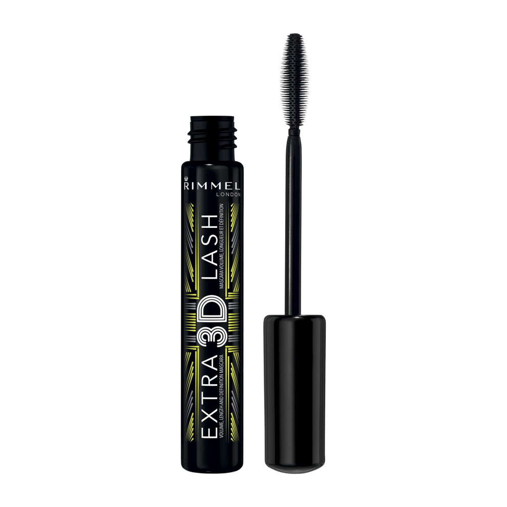 Rimmel London Extra 3D Lash Mascara, Extreme Black, 8 ml