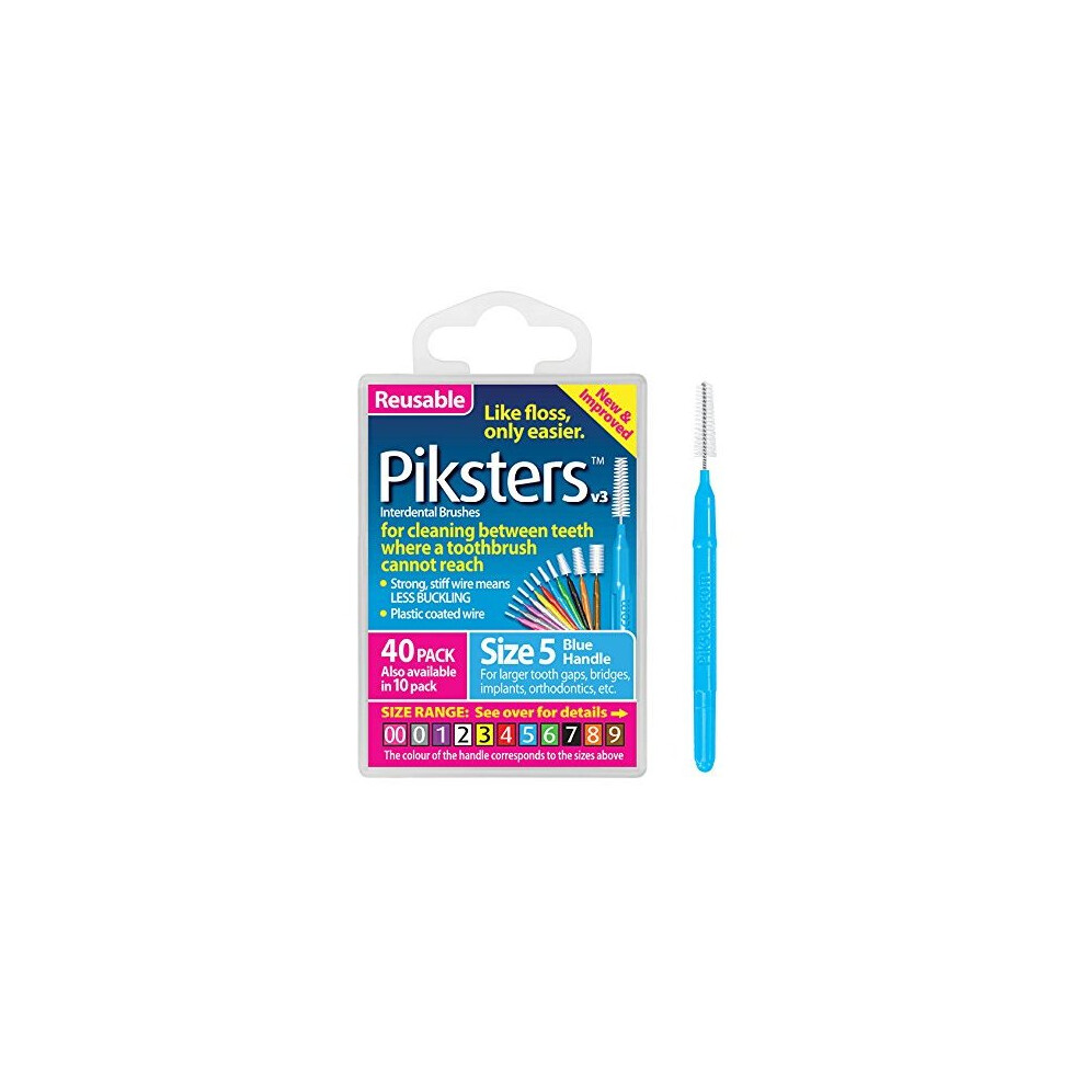 Piksters - for Cleaning Between Teeth-Size 5 (Blue)- 40Pk