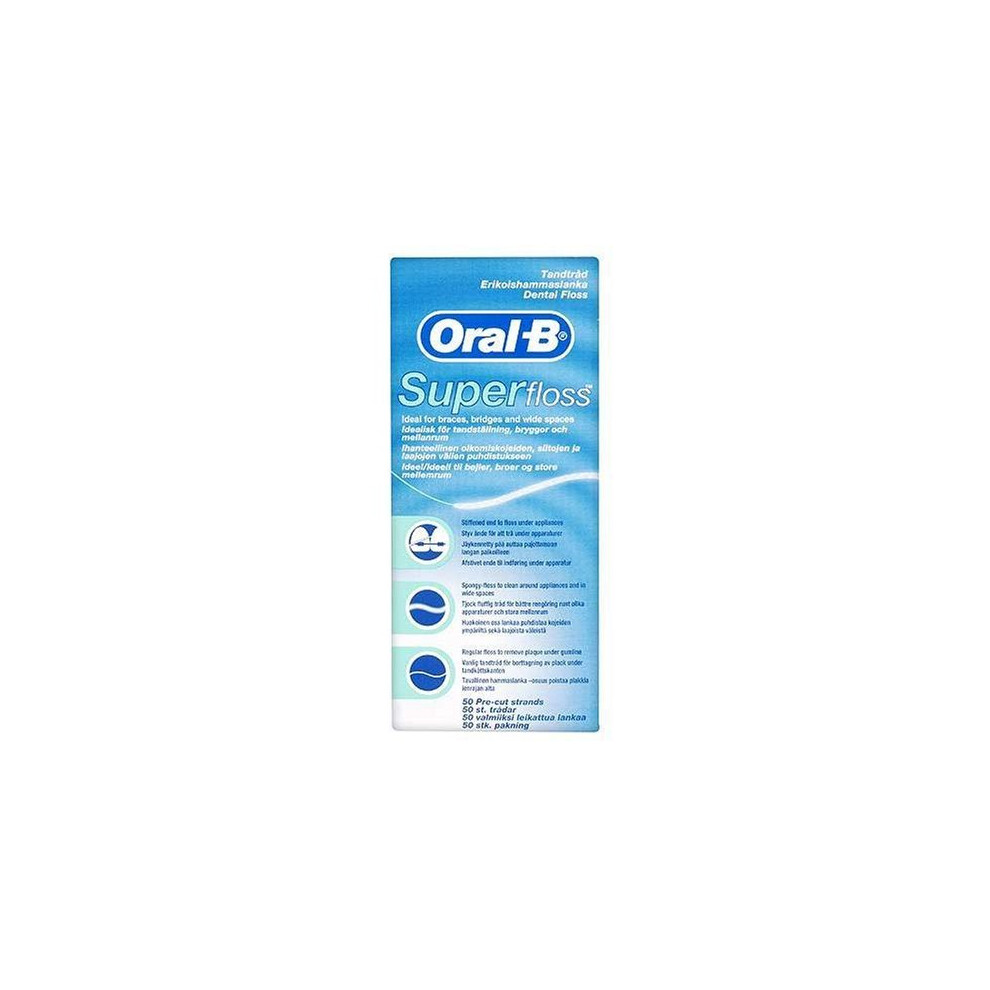 Oral B SuperFloss Super Dental Floss for Braces Bridges