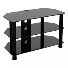 King Universal Black Glass TV Stand 80cm suitable up to 42" inch for HD Plasma LCD LED OLED Curved TVs