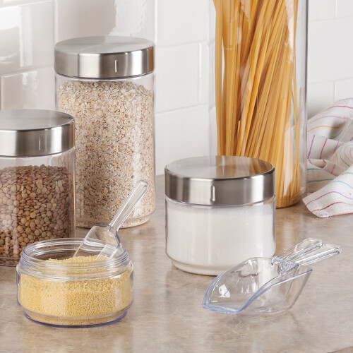 InterDesign Basic Measuring Spoon, Measuring Scoop, Plastic, Clear, Small, Set of 8 1