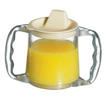 NRS Healthcare Plastic Two Handled Caring Mug with Spout Lid (Eligible for VAT relief in the UK)