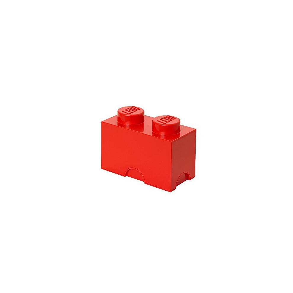 LEGO Brick 2 Knobs Stackable Storage Box, Bright Red, 2.6 Litre