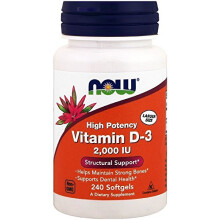 NOW Foods, Vitamin D-3, Hochdosiert, 2.000 IE, 240 Softgels