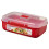Sistema Sistema Microwave Rectangular Container, 1.25 L - Red/Clear 2