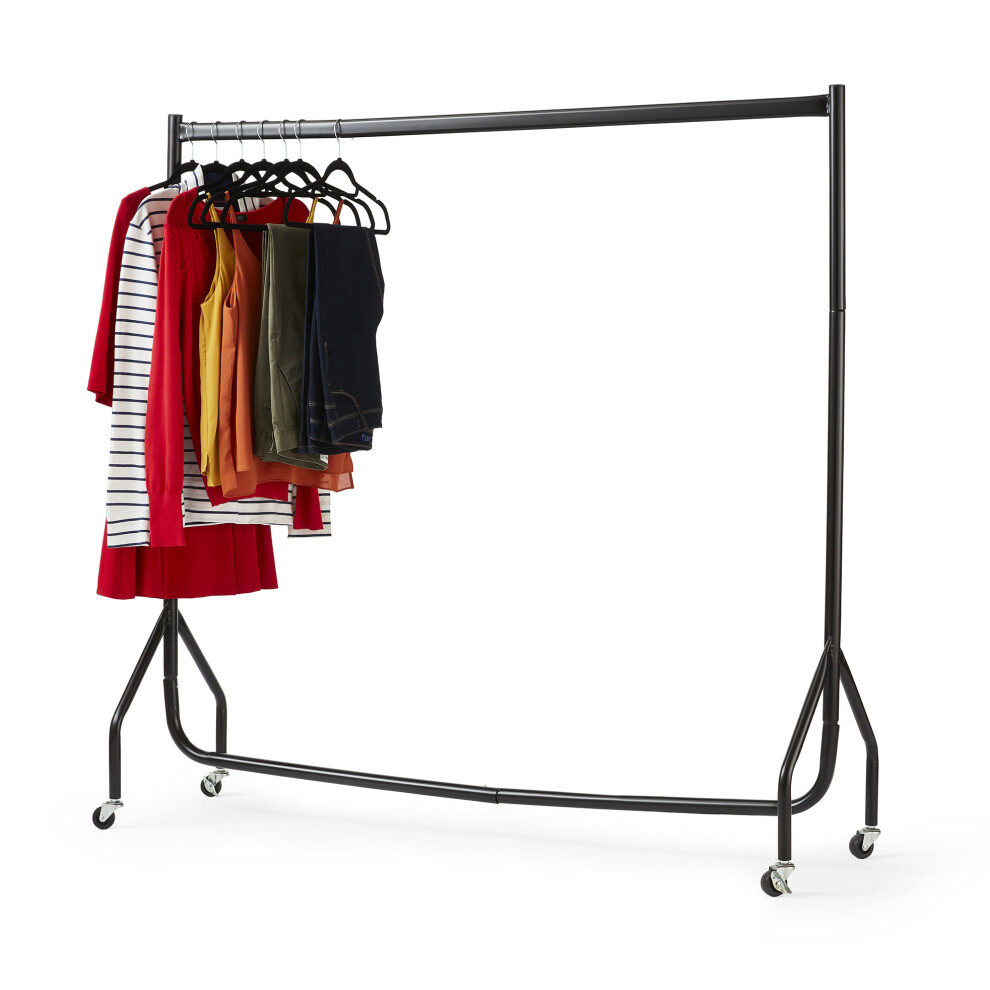 5ft x 5ft Wheeled Clothes Rail | Steel Hanging Clothes Rail
