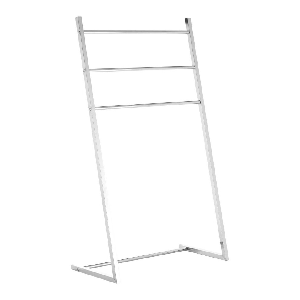 Floor Standing 3 Bar Sloping Tubular Towel Stand - Chrome