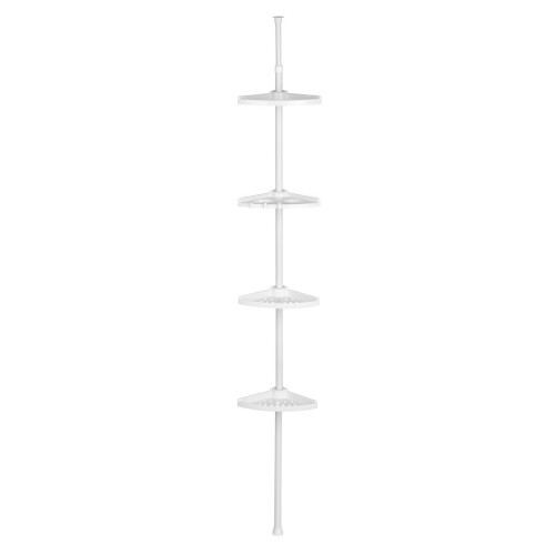 Premier Housewares 4-Tier Bathroom Corner Shelf Unit - White