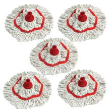 Colour Coded Mop Head Hygienic Cleaning Looped Pure Yarn Cotton Mop Socket 350mm RED x 5