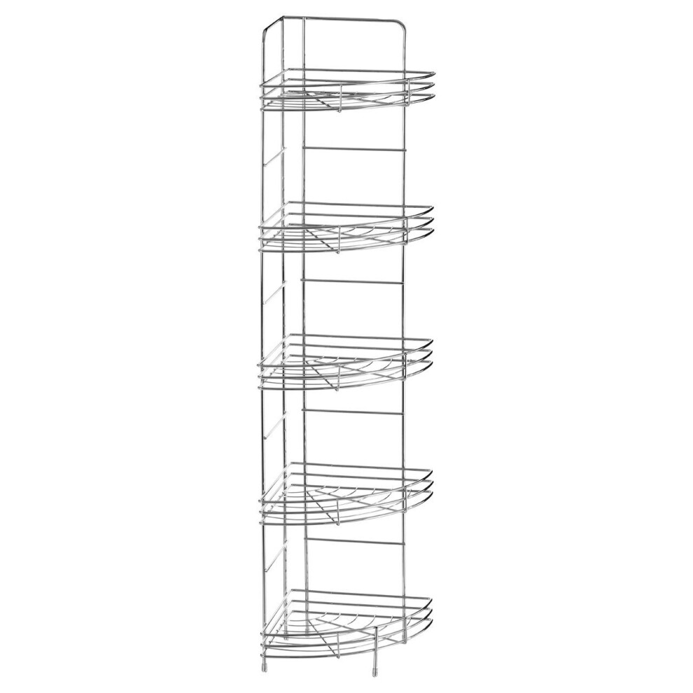 5-Tier Bathroom Corner Storage Rack, Chrome