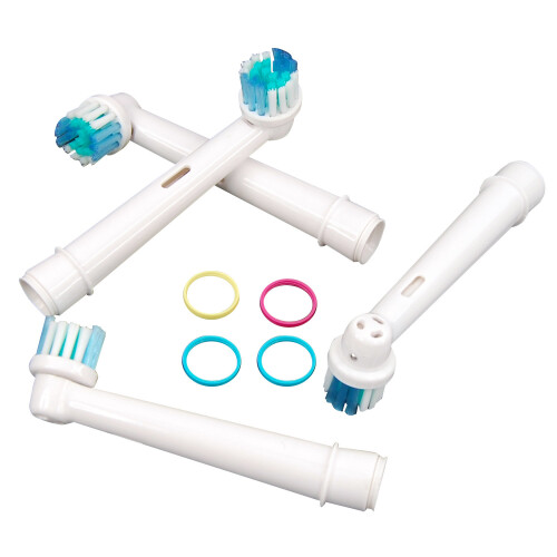 Oral-B 4-Pack Replacement Heads – Precision Clean with Interdental Tips and Indicator Bristles for Braun Oral-B Rechargeable Toothbrushes
