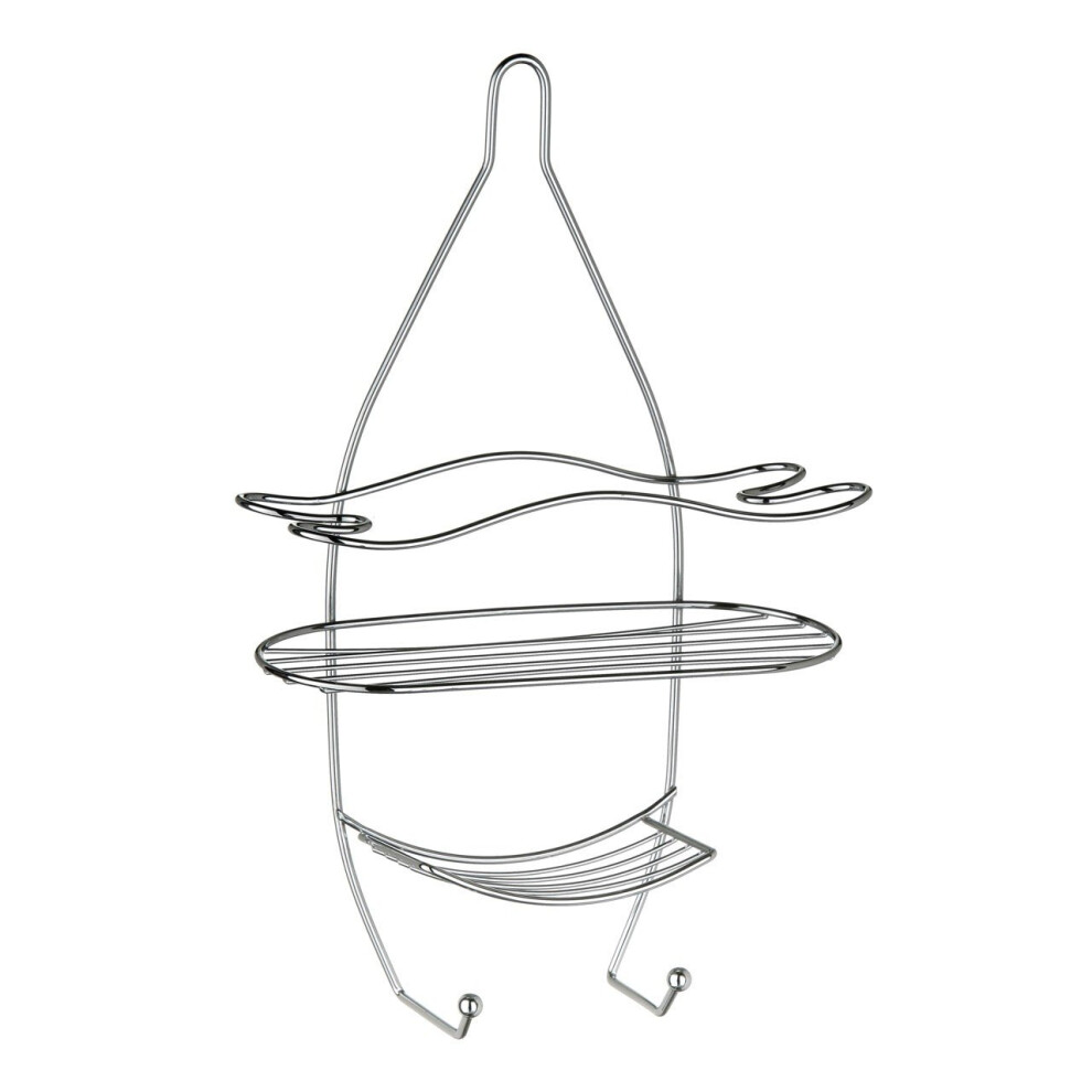 Premier Housewares 3-Tier Shower Caddy With Hooks, Chrome
