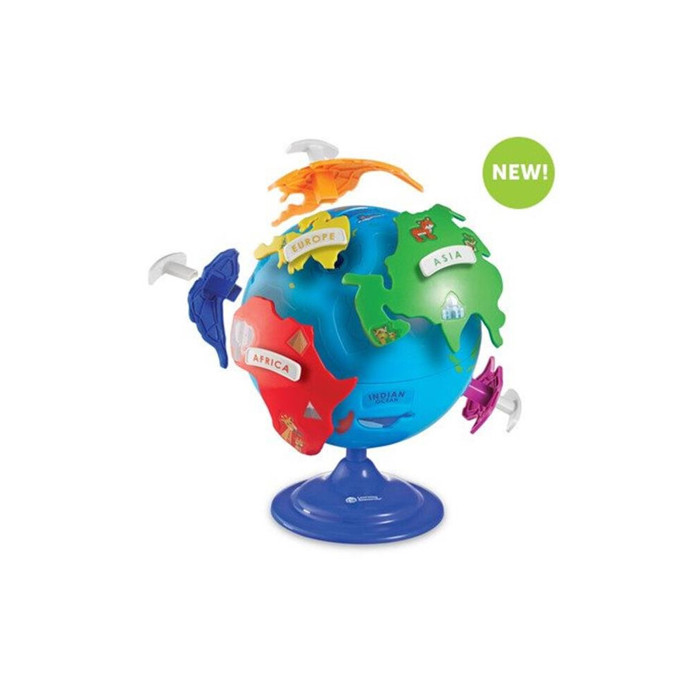 Learning Resources Puzzle Globe Ler7735 - 7-Continent, Landmarks & Animals, Tactile Geography Puzzle For Ages 3+