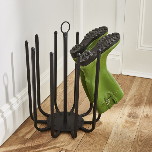 Direct Online Houseware 5 Pair Black Round Boot Rack | Steel Welly Stand 1