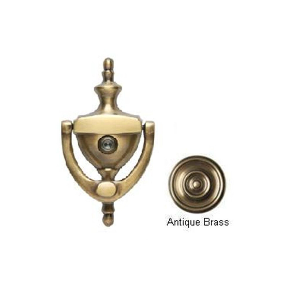 Brass Accents A07-K6551-609 Traditional Door Knocker 6 In. With Eyeviewer Antique Brass 082965123901