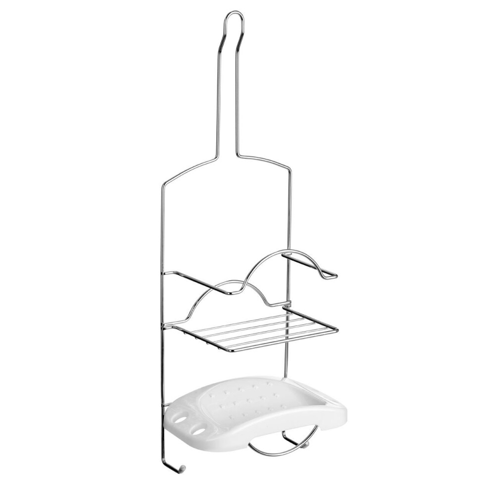 2 Tier White Soap Dish Shower Caddy