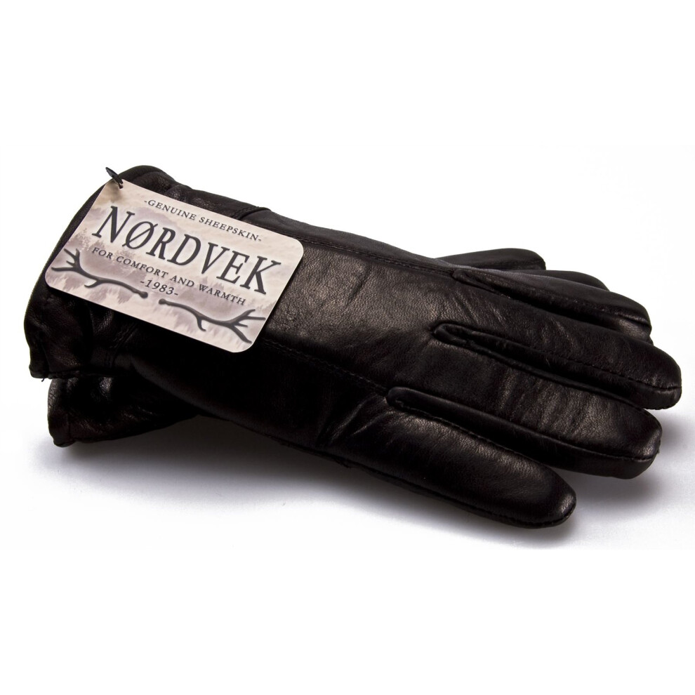 (Medium - 9) Nordvek Leather Gloves Man - Sheepskin Lining # 302-100Â