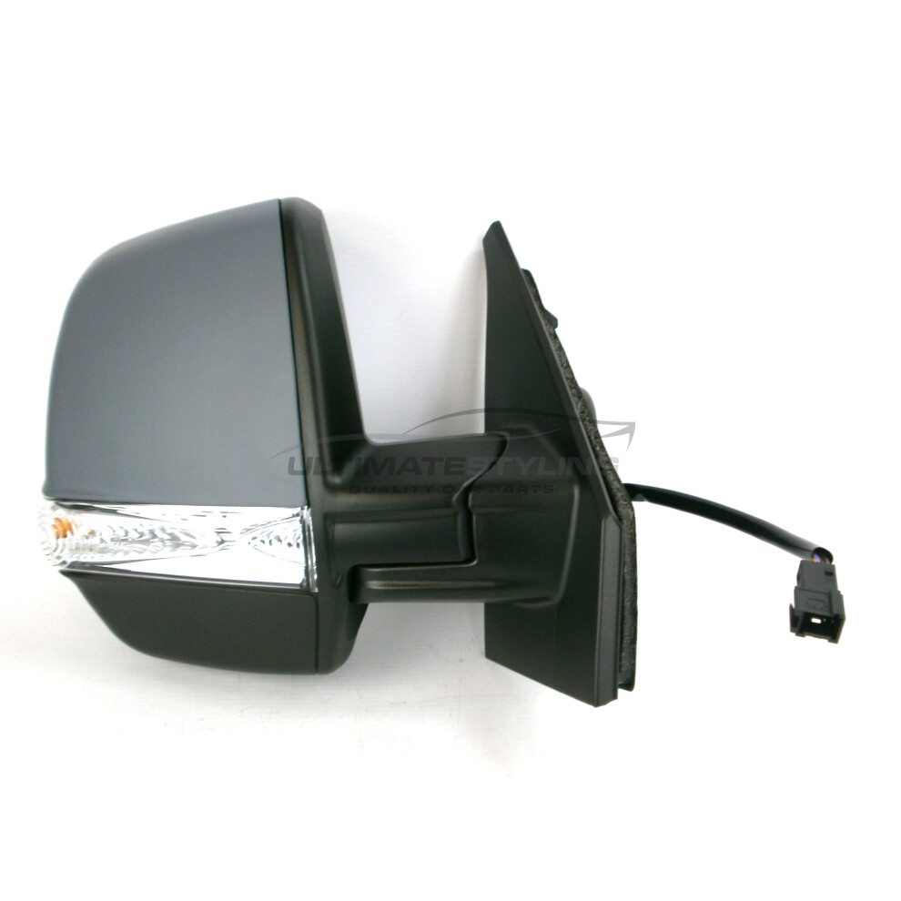 Fiat Doblo Mk2 Van 2010- Electric Twin Glass Wing Mirror Primed Drivers Side O/S 5057795150170