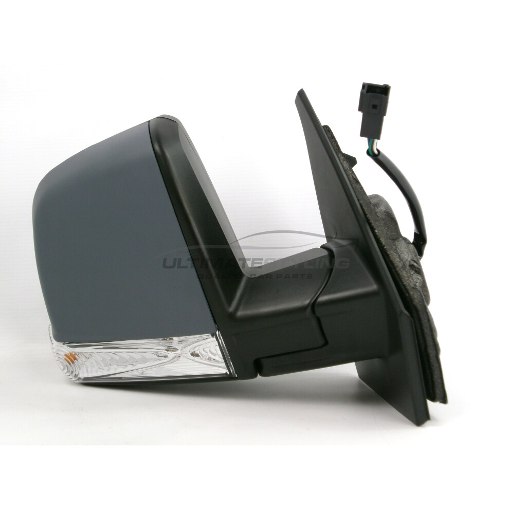 Fiat Doblo Mk2 2010-> Electric Single Glass Wing Mirror Primed Drivers Side O/S 5057795150279