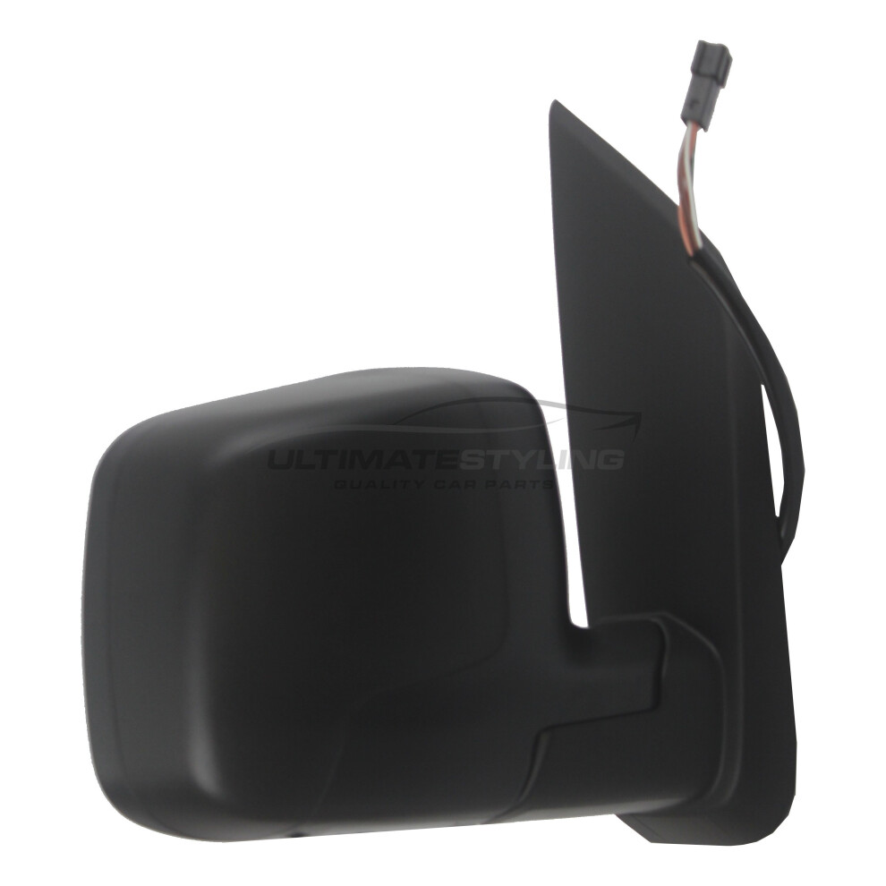 Fiat Qubo Van 2008-> Electric Wing Door Mirror Cover Drivers Side O/S Black 5057795150019