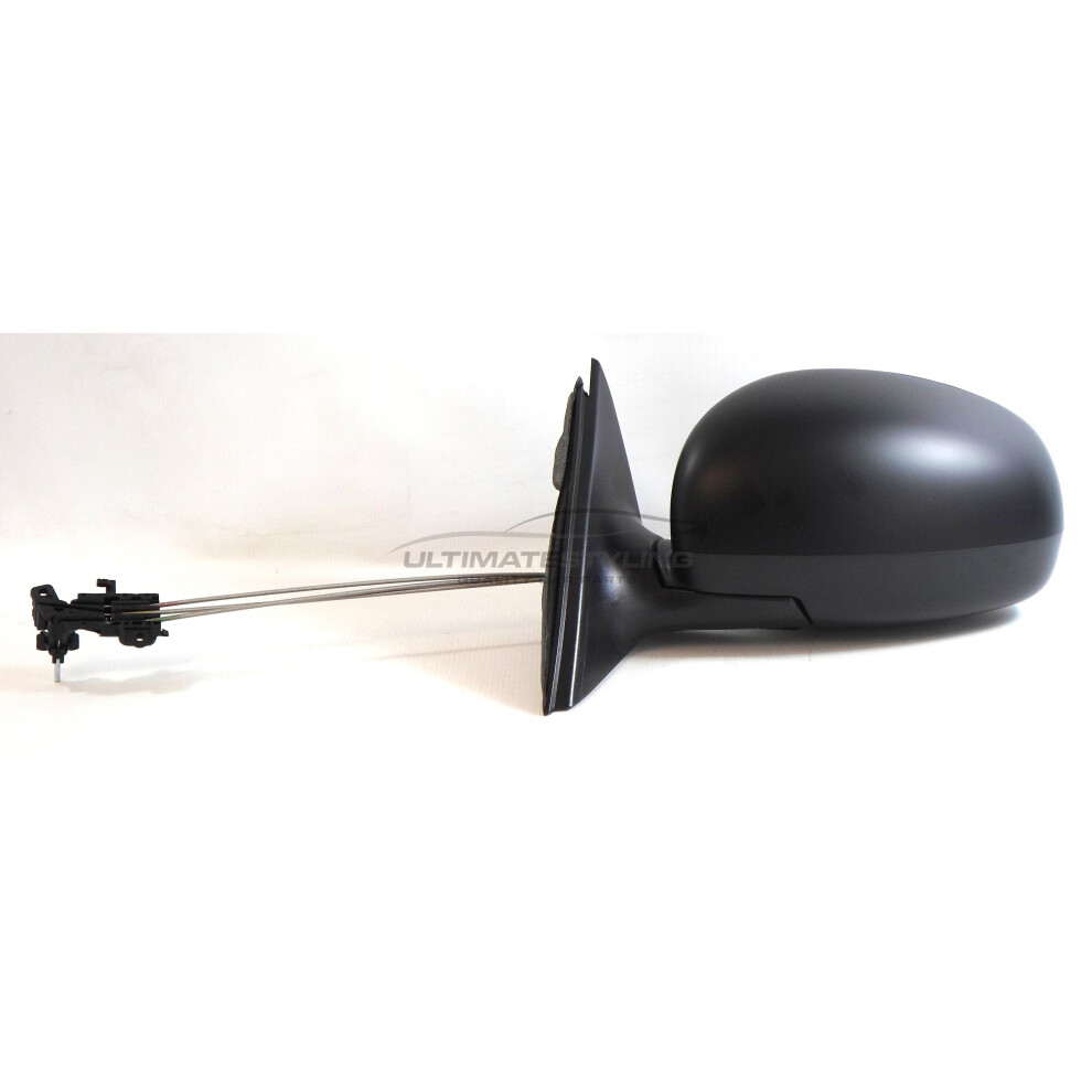 Skoda Fabia Estate 5/2007-4/2015 Cable Wing Door Mirror Passenger Side N/S Black 5057795157391