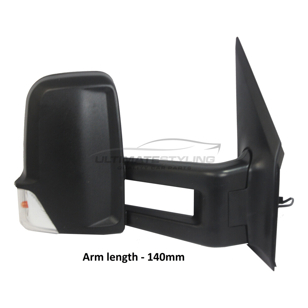 Mercedes Sprinter Van 2006-> Manual Long Arm Wing Mirror Drivers Side O/S Black 5057795164399