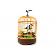 Az Import & Trading BC507D Singing & Chirping Bird in Cage - Realistic Sounds & Movements Blue - 10.5 x 7 in.