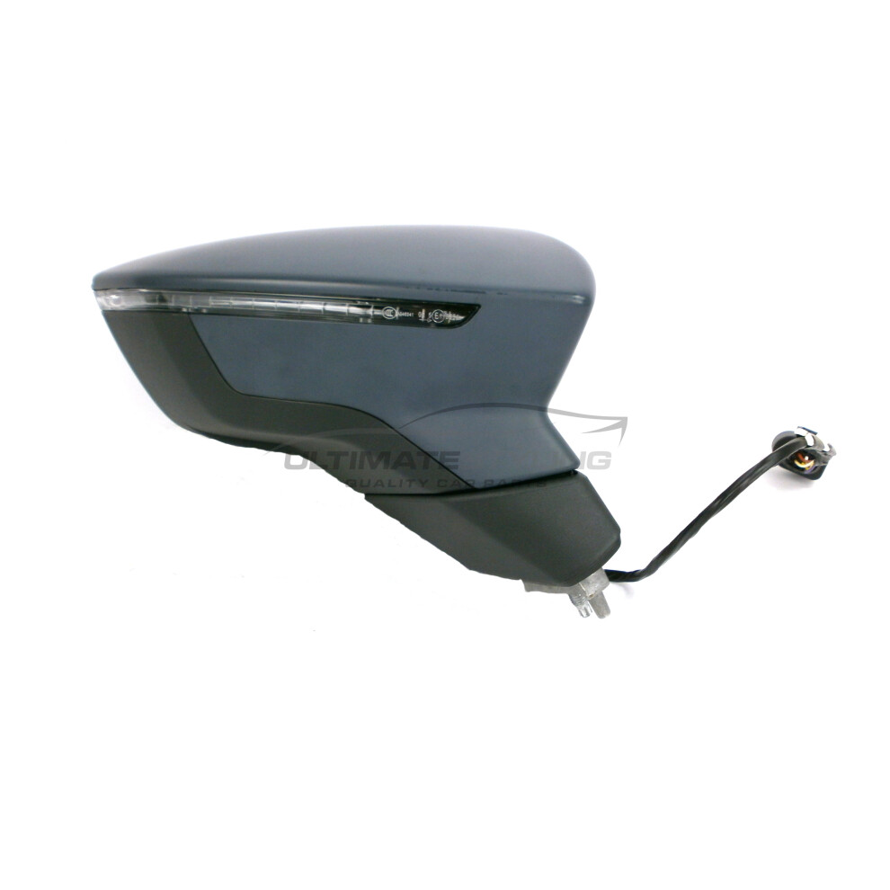 Seat Leon Hatchback 1/2013-> Electric Wing Door Mirror Primed Drivers Side O/S 5057795164887