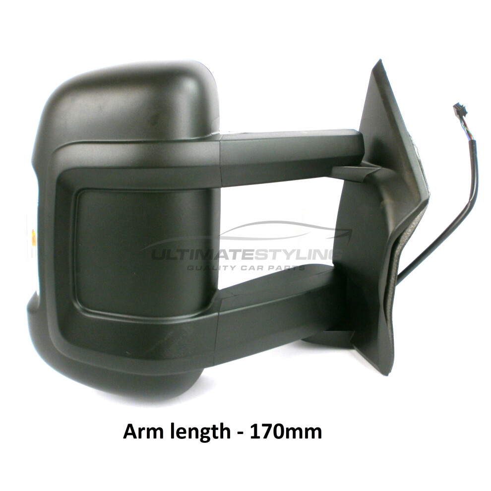 Fiat Ducato Mk4 Van 5/2014-> Electric Long Arm Wing Door Mirror Drivers Side O/S 5057795163804
