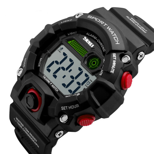 Skmei Large Display Digital Watch Loud Alarm Talking 50m Sports Watch DG1162