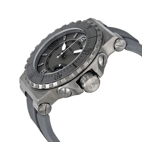 Michael Kors Michael Kors Mens Watch IP Grey Silicon with Date MK7061 2